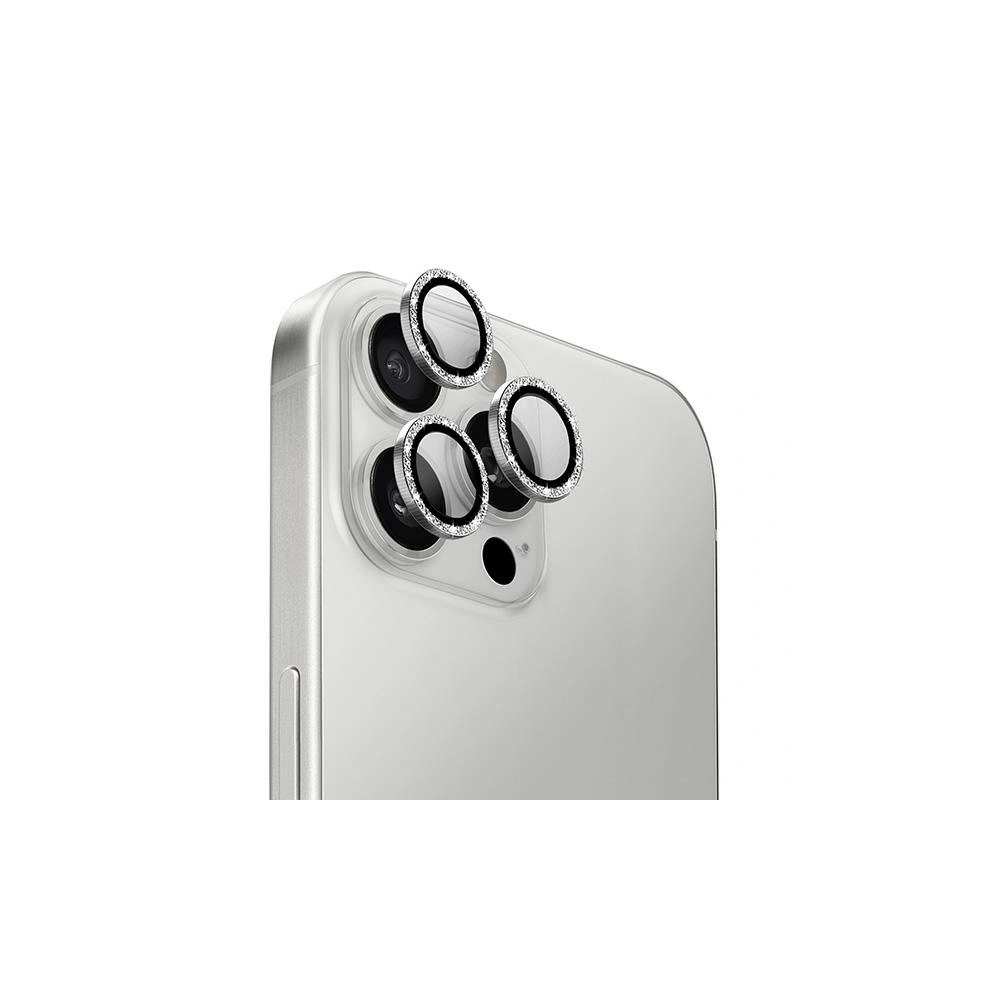 Szkło na obiektyw aparatu UNIQ Optix Aluminium Camera Lens Protector Apple iPhone 16 Pro / 16 Pro Max white shimmer - iPhone 16 Pro Max - Uniq