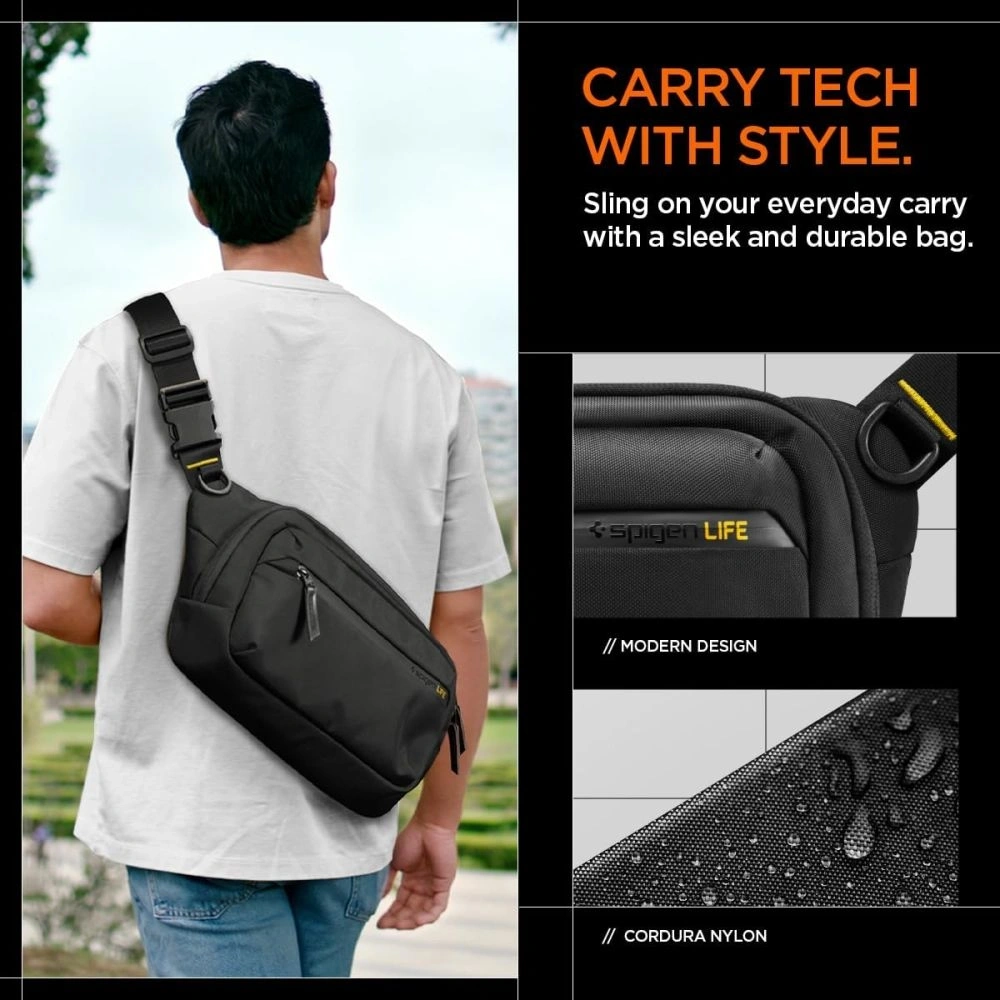Torba na ramię Spigen KD410 Sling Bag Klasden Black - Torby, plecaki, worki - Spigen