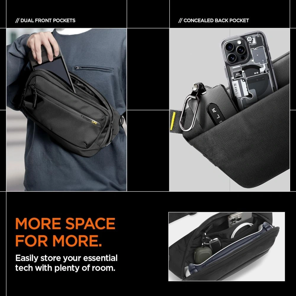 Torba na ramię Spigen KD410 Sling Bag Klasden Black - Torby, plecaki, worki - Spigen
