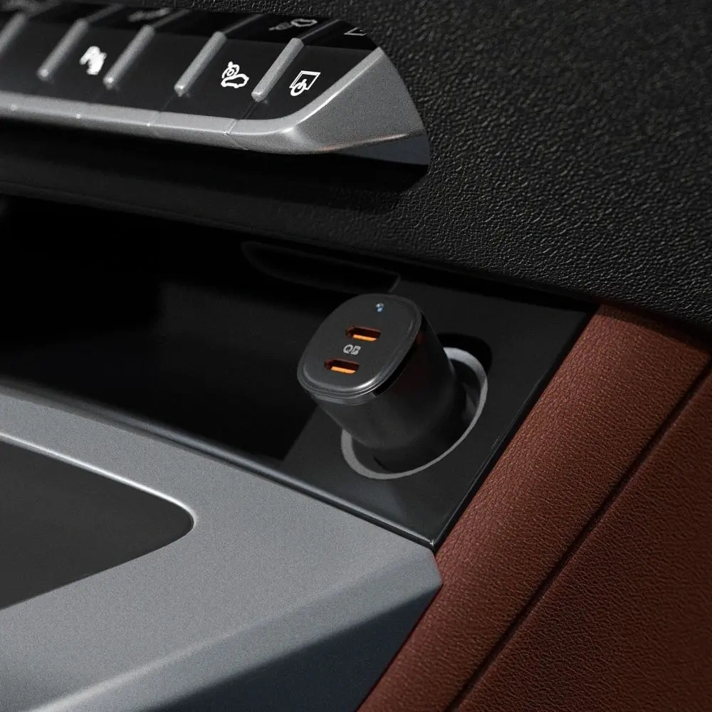 Ładowarka samochodowa Spigen EV502 ArcStation Essential Car Charger 2xUSB-C 50W Black - Samochodowe - Spigen