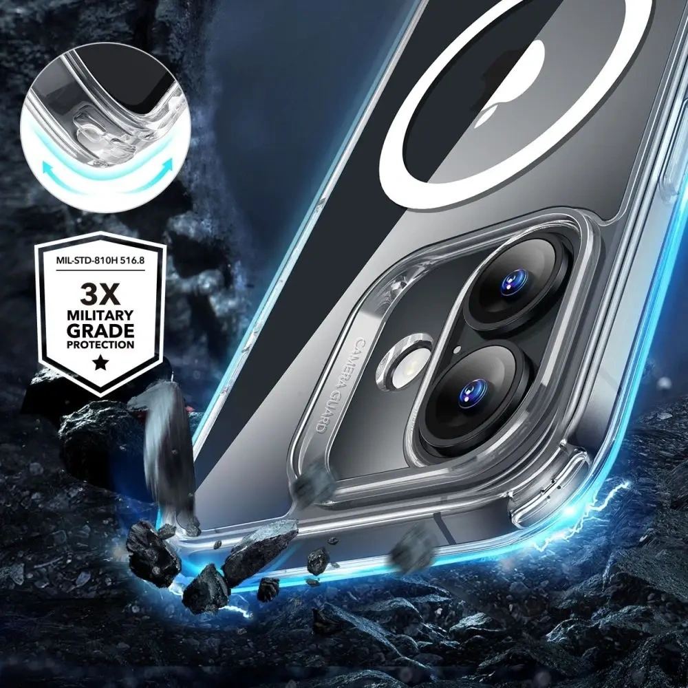 Zestaw ESR Classic Hybrid Halolock MagSafe & Tempered Glass Apple iPhone 16 Clear