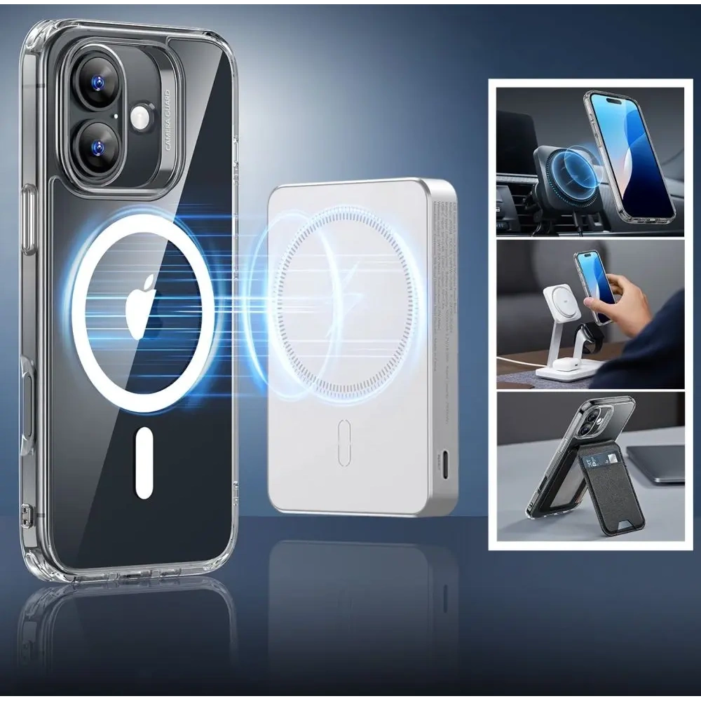 Zestaw ESR Classic Hybrid Halolock MagSafe & Tempered Glass Apple iPhone 16 Clear