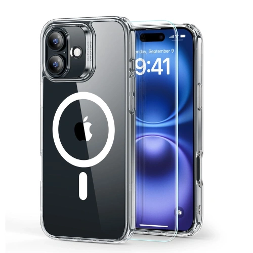 Kup ESR Classic Hybrid Halolock MagSafe a tvrzené sklo Apple iPhone 16 Plus Clear - ESR827 - {ean13} - Sklep Home Screen