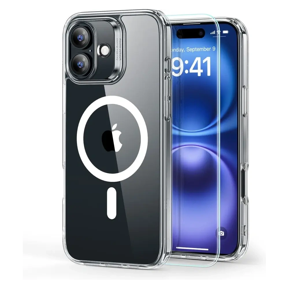 Zestaw ESR Classic Hybrid Halolock MagSafe & Tempered Glass Apple iPhone 16 Plus Clear