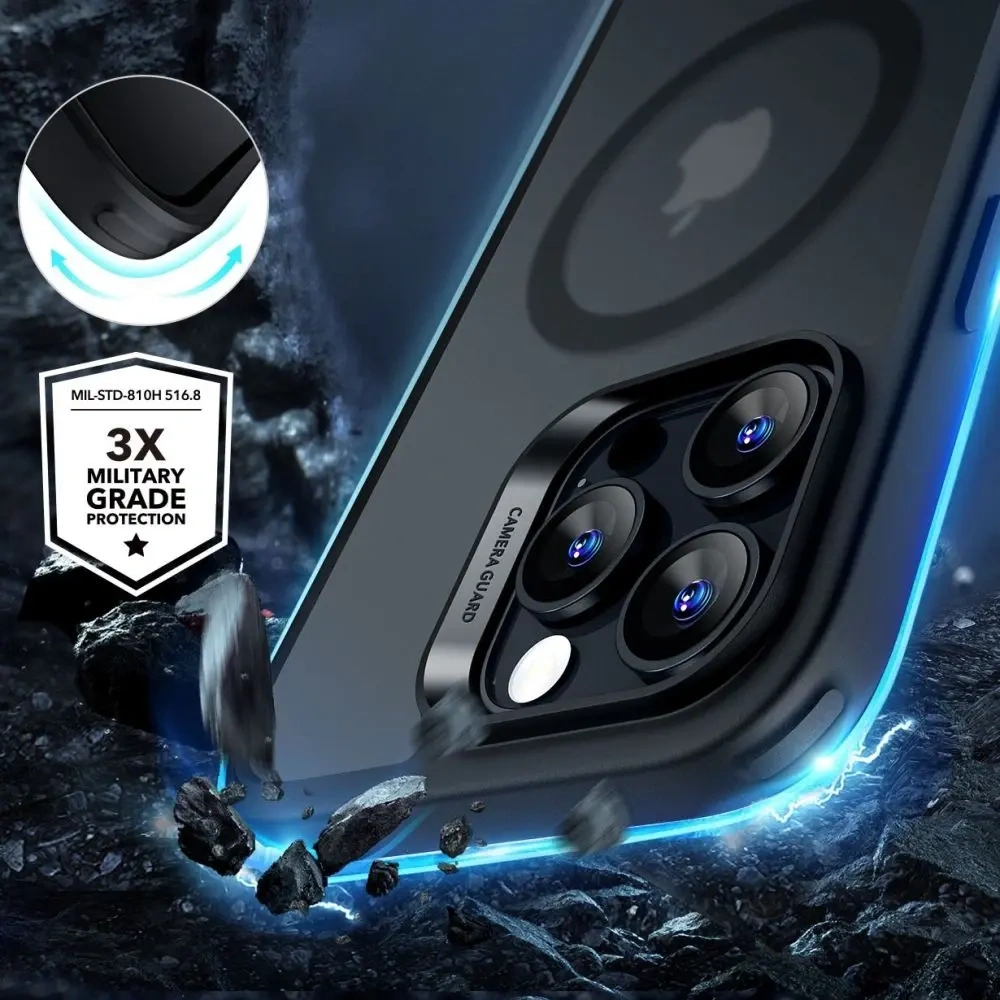 Zestaw ESR Classic Hybrid Halolock MagSafe & Tempered Glass Apple iPhone 16 Pro Frosted Black