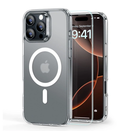 Kup Zestaw ESR Classic Hybrid Halolock MagSafe & Tempered Glass Apple iPhone 16 Pro Frosted Clear - ESR829 - {ean13} - Sklep Home Screen