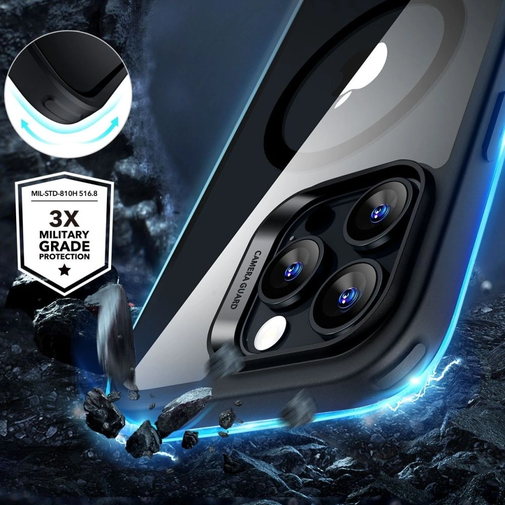 Zestaw ESR Classic Hybrid Halolock MagSafe & Tempered Glass Apple iPhone 16 Pro Max Clear/black