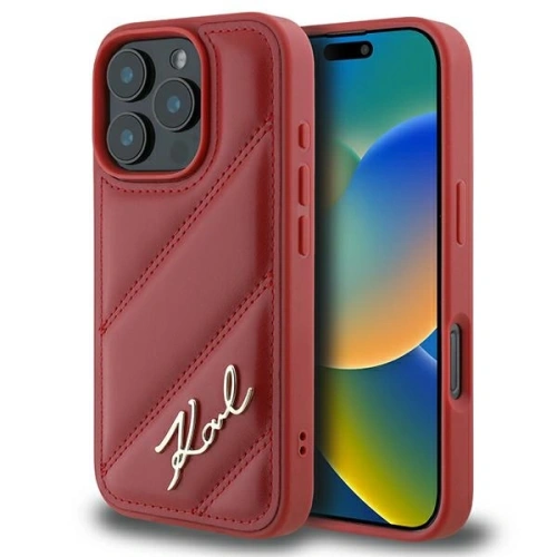 Kup Etui Karl Lagerfeld KLHCP16LPQDSMGR Apple iPhone 16 Pro hardcase Quilted Signature czerwony/red - KLD21678 - {ean13} - Sklep Home Screen