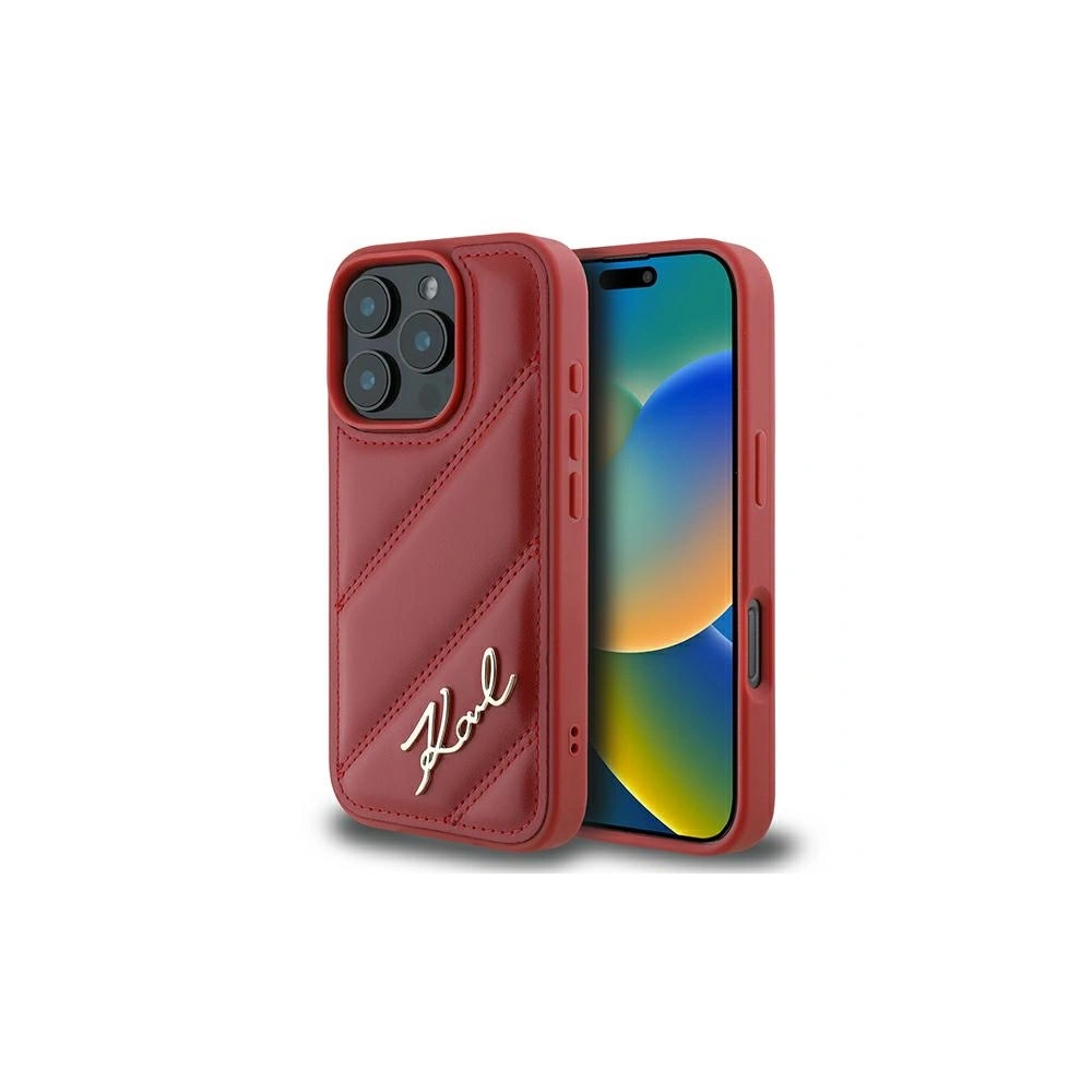 Etui Karl Lagerfeld KLHCP16LPQDSMGR Apple iPhone 16 Pro hardcase Quilted Signature czerwony/red