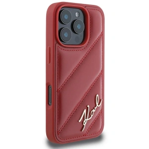 Buy Karl Lagerfeld KLHCP16LPQDSMGR Apple iPhone 16 Pro hardcase Quilted Signature red - KLD21678 - {ean13} - Home Screen Store Europe