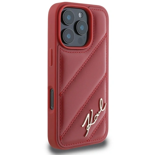 Kup Etui Karl Lagerfeld KLHCP16LPQDSMGR Apple iPhone 16 Pro hardcase Quilted Signature czerwony/red - KLD21678 - {ean13} - Sklep Home Screen