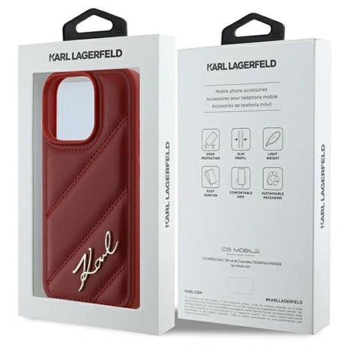 Kup Etui Karl Lagerfeld KLHCP16LPQDSMGR Apple iPhone 16 Pro hardcase Quilted Signature czerwony/red - KLD21678 - {ean13} - Sklep Home Screen