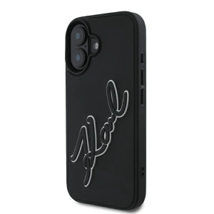 Buy Karl Lagerfeld KLHCP16S3DRKSDLK Apple iPhone 16 hardcase 3D Rubber Signature black - KLD21679 - {ean13} - Home Screen Store Europe