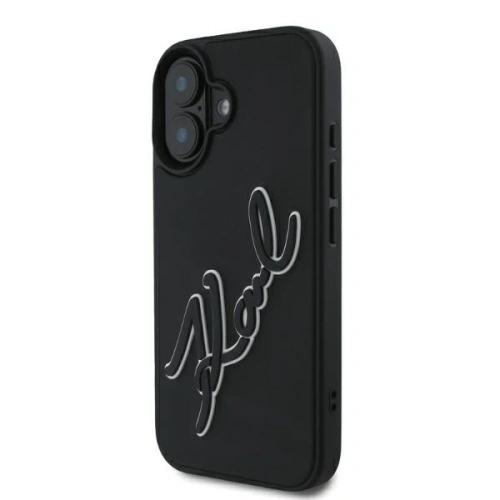 Buy Karl Lagerfeld KLHCP16S3DRKSDLK Apple iPhone 16 hardcase 3D Rubber Signature black - KLD21679 - {ean13} - Home Screen Store Europe