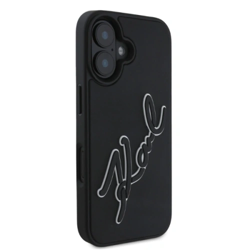 Buy Karl Lagerfeld KLHCP16S3DRKSDLK Apple iPhone 16 hardcase 3D Rubber Signature black - KLD21679 - {ean13} - Home Screen Store Europe