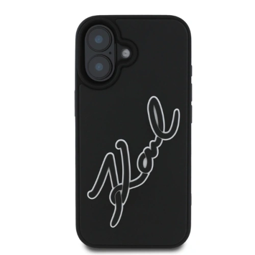 Buy Karl Lagerfeld KLHCP16S3DRKSDLK Apple iPhone 16 hardcase 3D Rubber Signature black - KLD21679 - {ean13} - Home Screen Store Europe