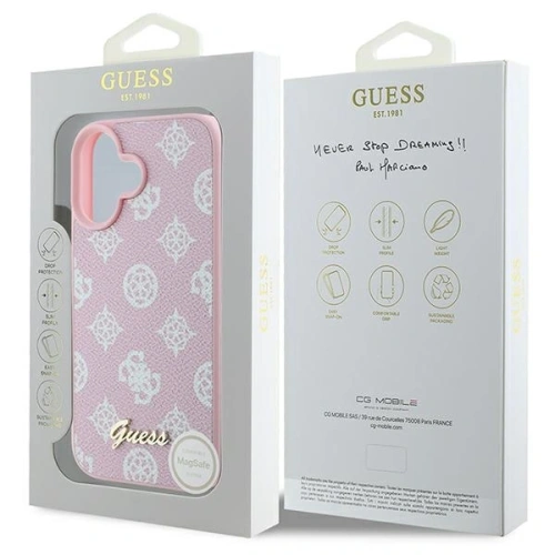 Kup Guess GUHMP16MPGPYSP Apple iPhone 16 Plus Hülle Peony Script Logo MagSafe pink - GUE3621 - {ean13} - Sklep Home Screen