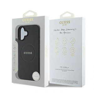 Kup Etui Guess GUHMP16SPGHSMMK Apple iPhone 16 hardcase Grained Gold Ring MagSafe czarny/black - GUE3622 - {ean13} - Sklep Home Screen