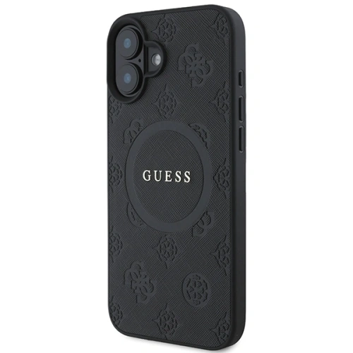Kup Guess GUHMP16SPSAPSMEK Apple iPhone 16 Hardcase Saffiano Peony Classic Logo MagSafe schwarz - GUE3624 - {ean13} - Sklep Home Screen