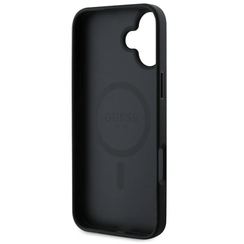 Kup Guess GUHMP16SPSAPSMEK Apple iPhone 16 tvrdý kryt Saffiano Peony Classic Logo MagSafe černý - GUE3624 - {ean13} - Sklep Home Screen