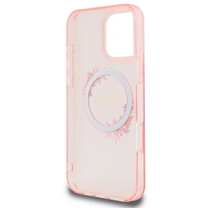Buy Guess GUHMP16XHFWFCP Apple iPhone 16 Pro Max hardcase IML Flowers Wreath MagSafe pink - GUE3625 - {ean13} - Home Screen Store Europe