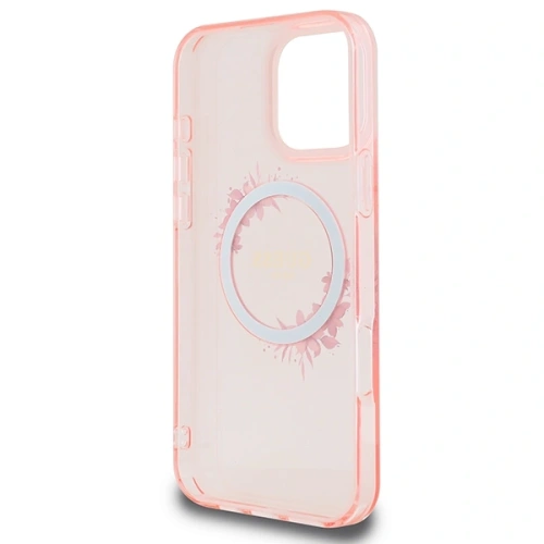 Buy Guess GUHMP16XHFWFCP Apple iPhone 16 Pro Max hardcase IML Flowers Wreath MagSafe pink - GUE3625 - {ean13} - Home Screen Store Europe