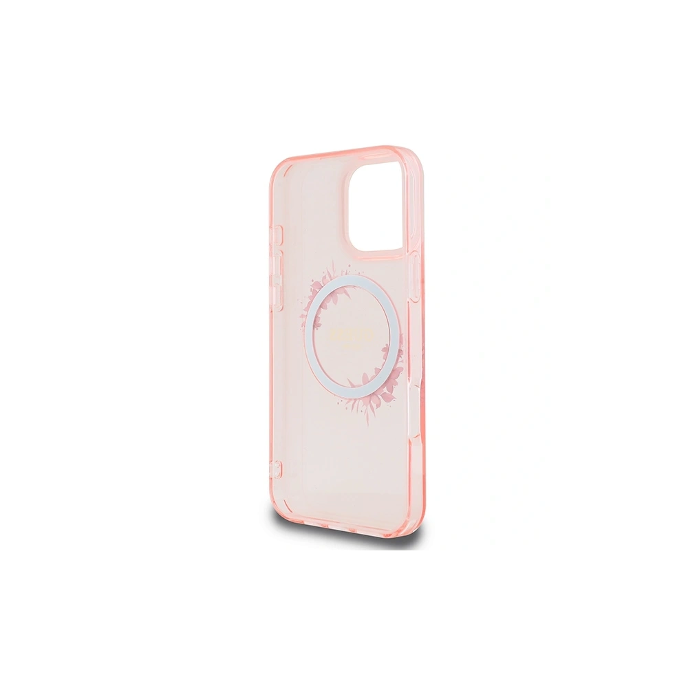 Etui Guess GUHMP16XHFWFCP Apple iPhone 16 Pro Max hardcase IML Flowers Wreath MagSafe różowy/pink