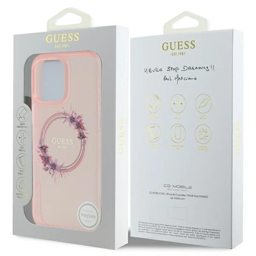 Kup Etui Guess GUHMP16XHFWFCP Apple iPhone 16 Pro Max hardcase IML Flowers Wreath MagSafe różowy/pink - GUE3625 - {ean13} - Sklep Home Screen