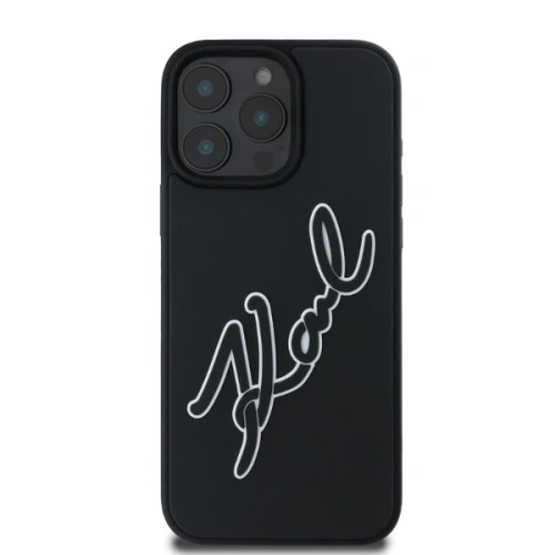 Buy Karl Lagerfeld KLHCP16X3DRKSDLK Apple iPhone 16 Pro Max hardcase 3D Rubber Bicolor Signature black - KLD21680 - {ean13} - Home Screen Store Europe