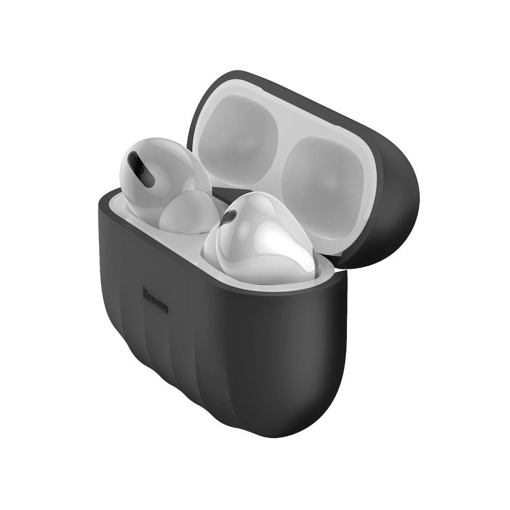 Silikonowe etui ochronne Baseus Shell Pattern do Apple AirPods Pro (czarne)