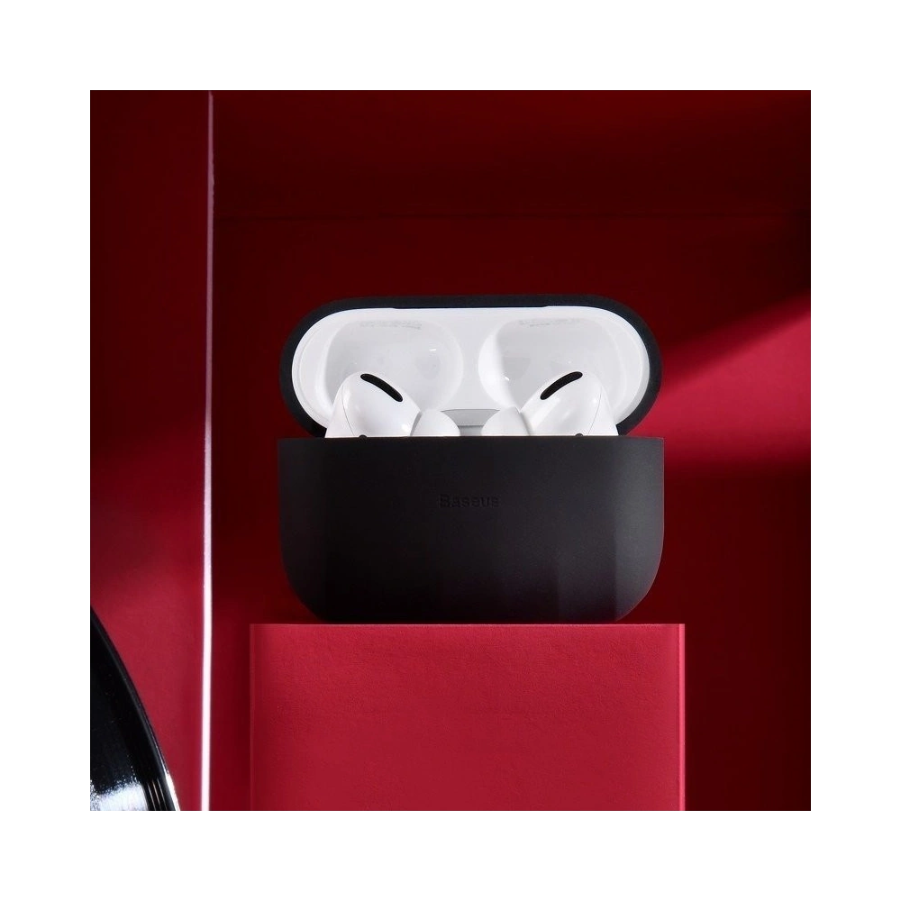 Silikonowe etui ochronne Baseus Shell Pattern do Apple AirPods Pro (czarne)