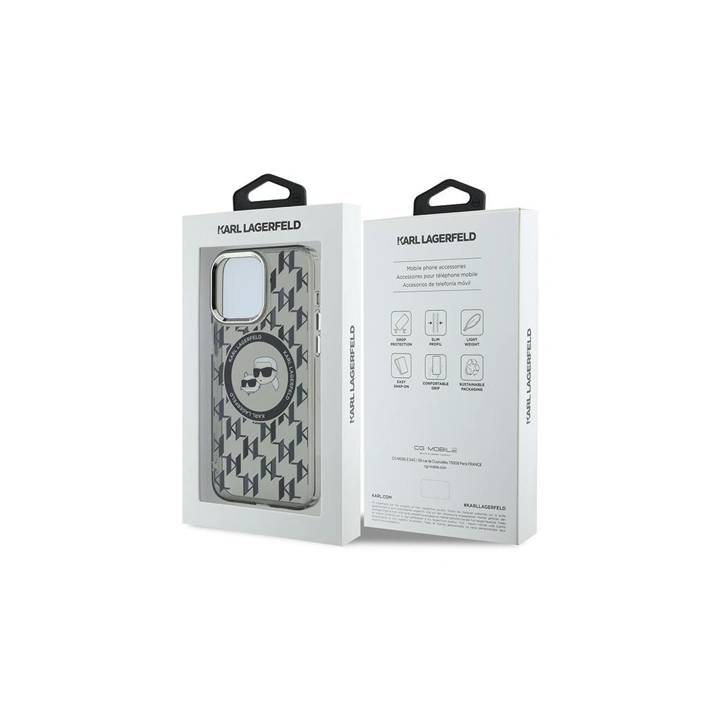 Etui Karl Lagerfeld KLHMP15LHMCKMHK Apple iPhone 15 Pro IML Monogram Karl&Choupette Head MagSafe czarny/black