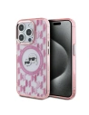 Karl Lagerfeld KLHMP15LHMCKMHP Apple iPhone 15 Pro IML Monogram Karl&Choupette Head MagSafe růžový