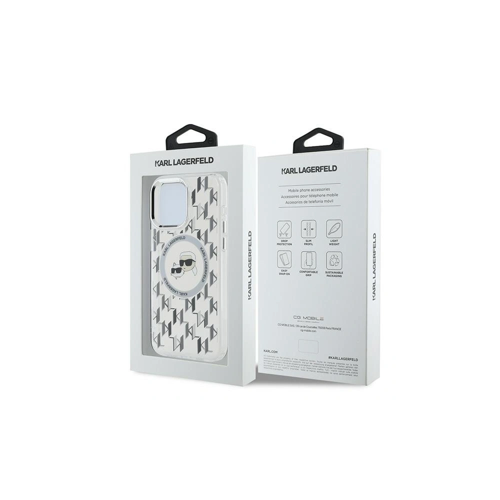 Etui Karl Lagerfeld KLHMP15LHMCKMHT Apple iPhone 15 Pro IML Monogram Karl&Choupette Head MagSafe przezroczysty/transparent