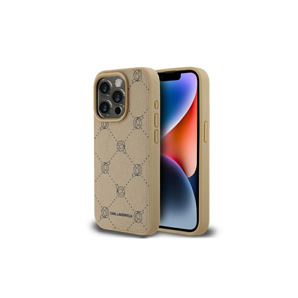 Etui Karl Lagerfeld KLHMP15LPGKHPHE Apple iPhone 15 Pro MagSafe Karl Head beżowy/beige