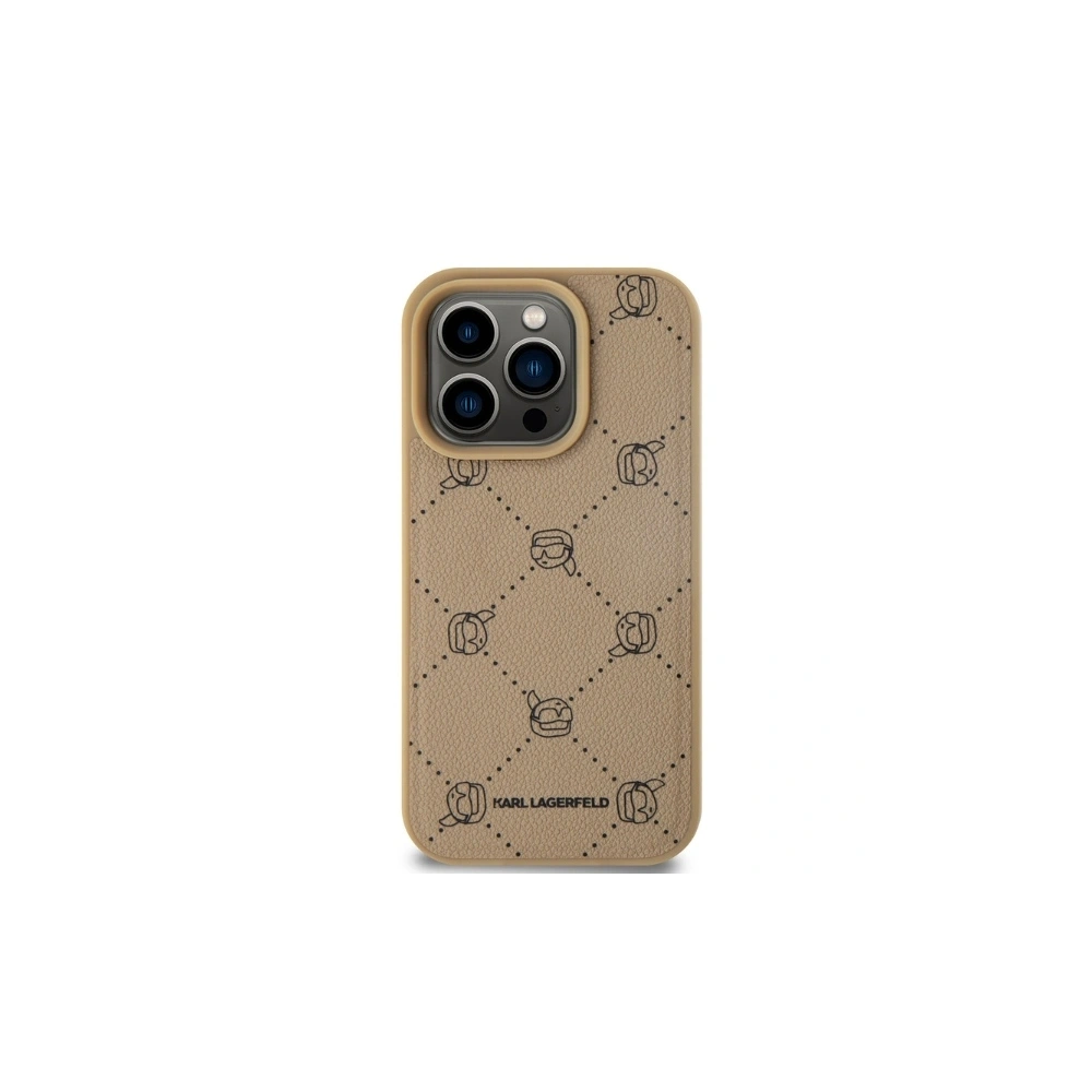 Etui Karl Lagerfeld KLHMP15LPGKHPHE Apple iPhone 15 Pro MagSafe Karl Head beżowy/beige