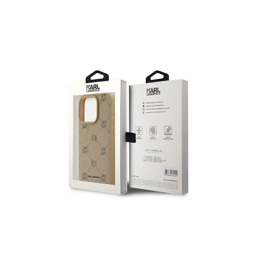 Etui Karl Lagerfeld KLHMP15LPGKHPHE Apple iPhone 15 Pro MagSafe Karl Head beżowy/beige