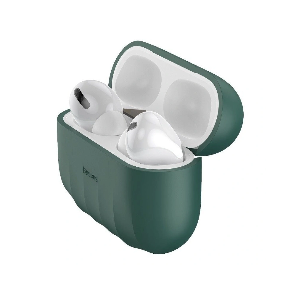 Silikonowe etui ochronne Baseus Shell Pattern do Apple AirPods Pro (zielone)
