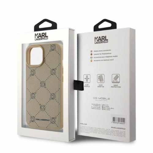 Kup Etui Karl Lagerfeld KLHMP15SPGKHPHE Apple iPhone 15 MagSafe Karl Heads beżowy/beige - KLD21695 - {ean13} - Sklep Home Screen