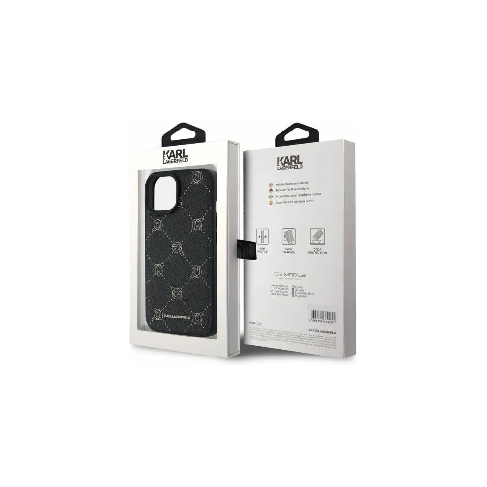 Etui Karl Lagerfeld KLHMP15SPGKHPHK Apple iPhone 15 MagSafe Karl Head czarny/black