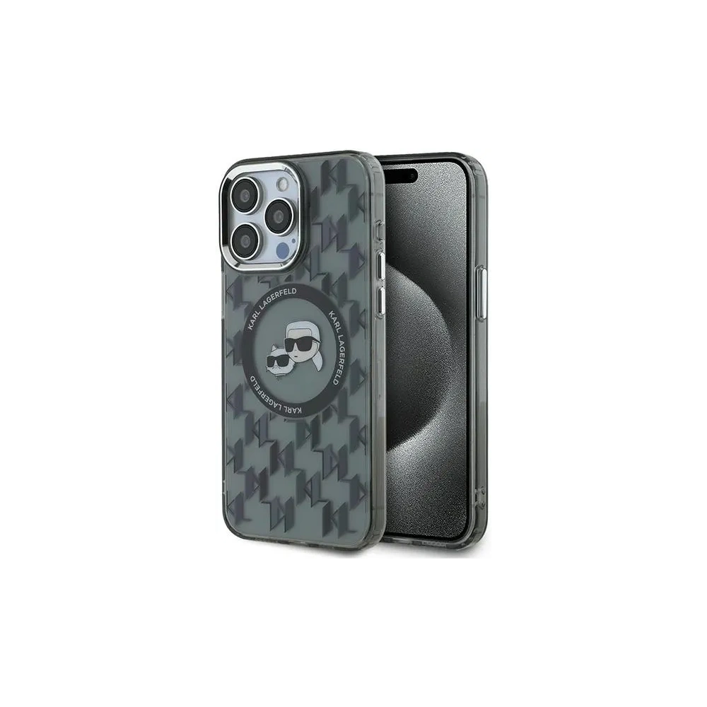Etui Karl Lagerfeld KLHMP15XHMCKMHK Apple iPhone 15 Pro Max IML Monogram Karl&Choupette Head MagSafe czarny/black