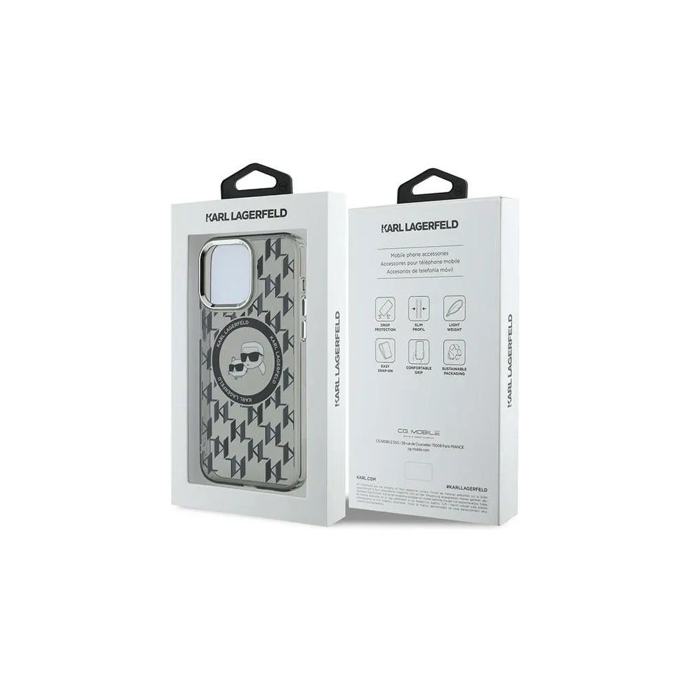 Etui Karl Lagerfeld KLHMP15XHMCKMHK Apple iPhone 15 Pro Max IML Monogram Karl&Choupette Head MagSafe czarny/black