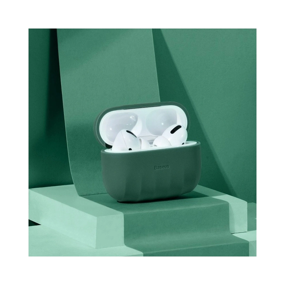 Silikonowe etui ochronne Baseus Shell Pattern do Apple AirPods Pro (zielone)