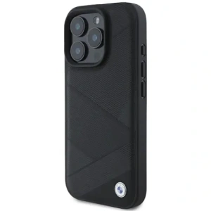 Kup BMW BMHCP16L23RCGPK Apple iPhone 16 Pro carcasă tare din piele semnată cu model în dungi negre - BMW687 - {ean13} - Sklep Home Screen