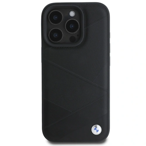 Kup BMW BMHCP16L23RCGPK Apple iPhone 16 Pro tvrdý obal Sign Leather Crossing Lines Pattern černý - BMW687 - {ean13} - Sklep Home Screen