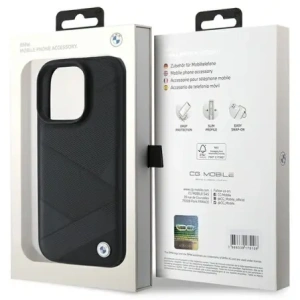 Kup BMW BMHCP16L23RCGPK Apple iPhone 16 Pro Hartschale Sign Leder Kreuzlinienmuster schwarz - BMW687 - {ean13} - Sklep Home Screen