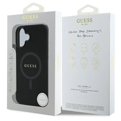 Buy Guess GUHMP16MPSAHMCK Apple iPhone 16 Plus hardcase Saffiano Classic Logo MagSafe black - GUE3626 - {ean13} - Home Screen Store Europe