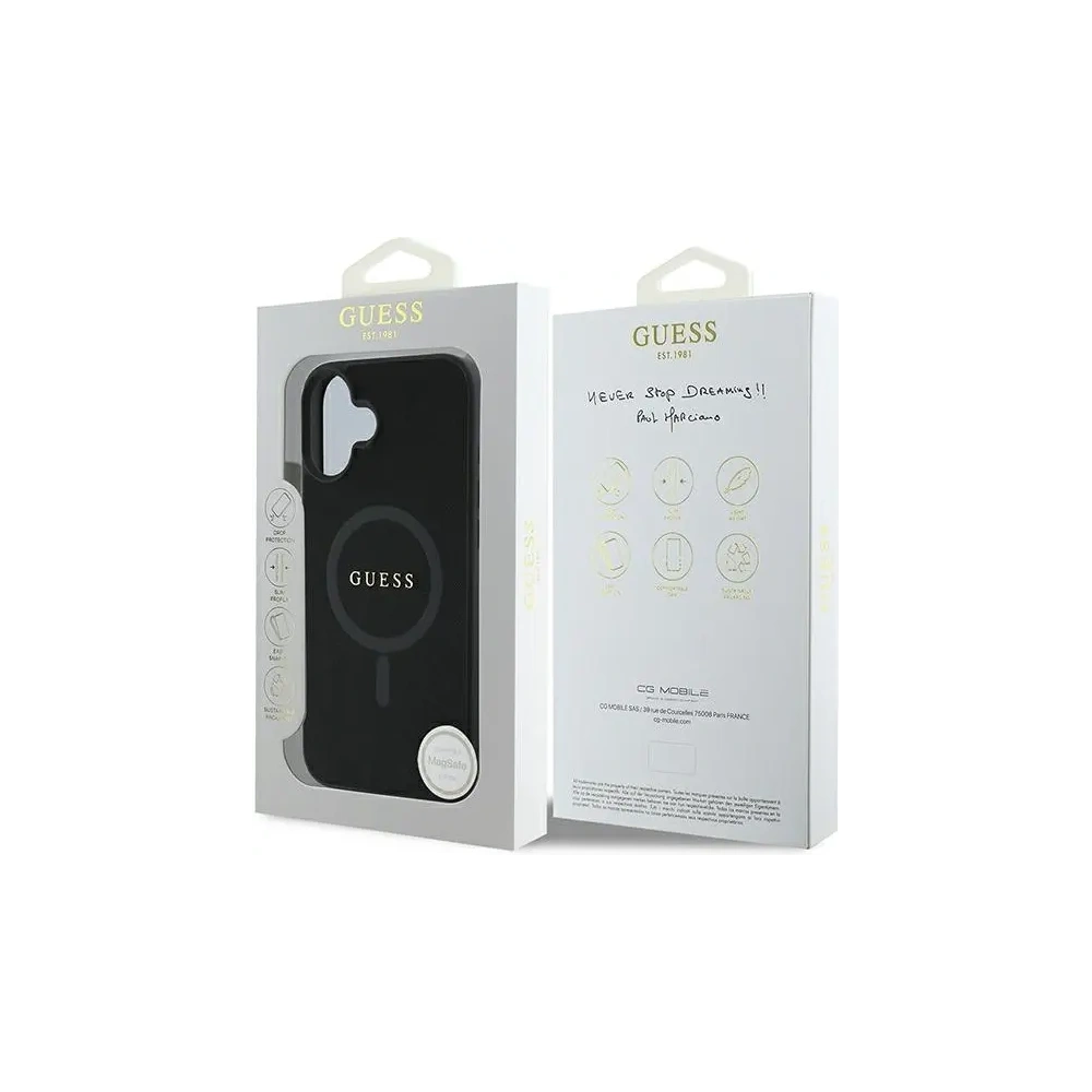 Etui Guess GUHMP16MPSAHMCK Apple iPhone 16 Plus hardcase Saffiano Classic Logo MagSafe czarny/black