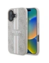Guess GUHMP16SP4RPSP Apple iPhone 16 carcasă dură 4G cu imprimeu dungi MagSafe roz