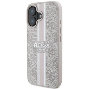 Buy Guess GUHMP16SP4RPSP Apple iPhone 16 hardcase 4G Printed Stripes MagSafe pink - GUE3627 - {ean13} - Home Screen Store Europe